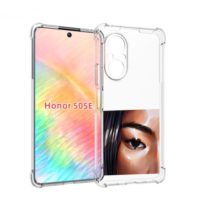 

Чехол бампер MyPads зрачок-сердце женский для Honor 50 SE против, Прозрачный, Tocco