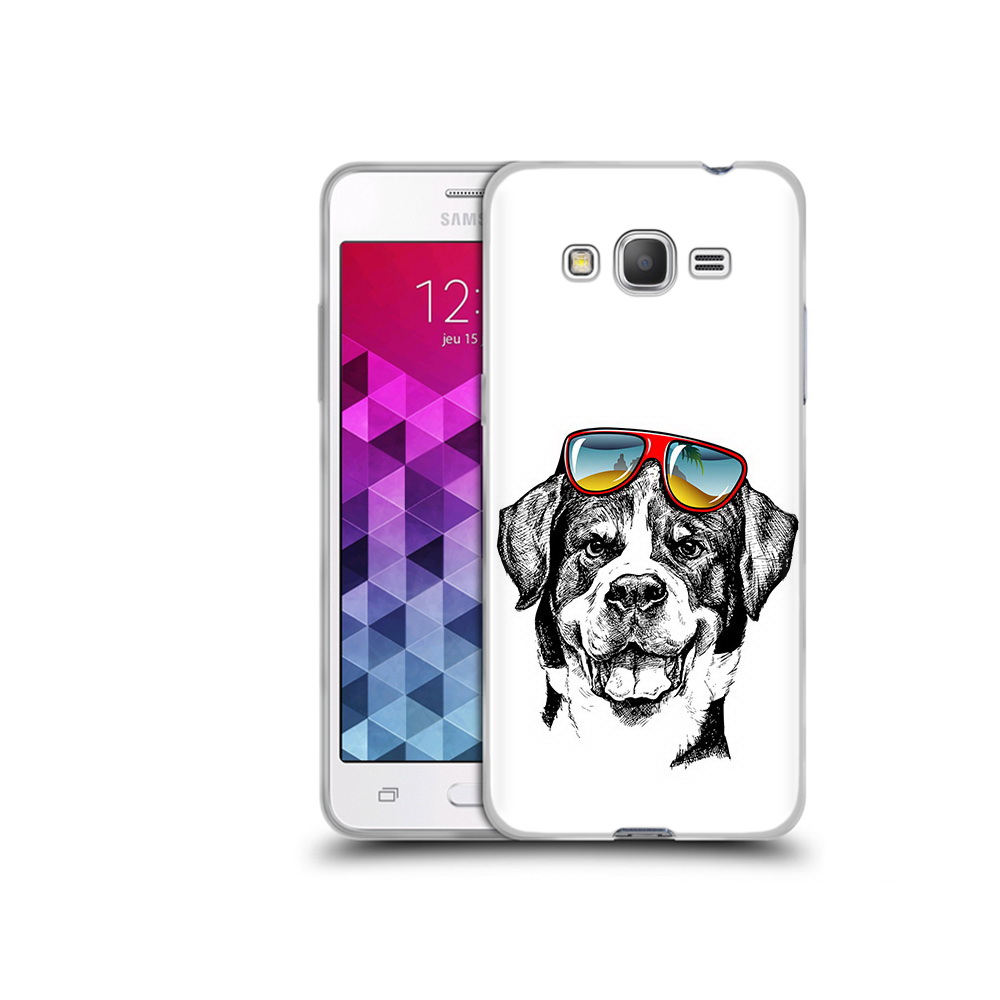 

Чехол MyPads Tocco для Samsung Galaxy Grand Prime счастливая собака, Прозрачный, Tocco