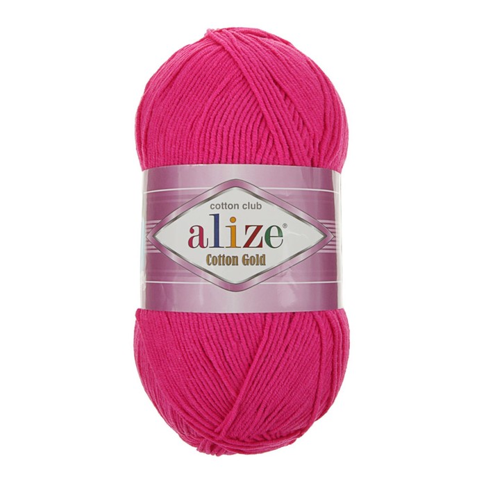 

ALIZE Пряжа "Cotton Gold" 55% хлопок, 45% акрил, 330м/100гр (149 фуксия), Розовый