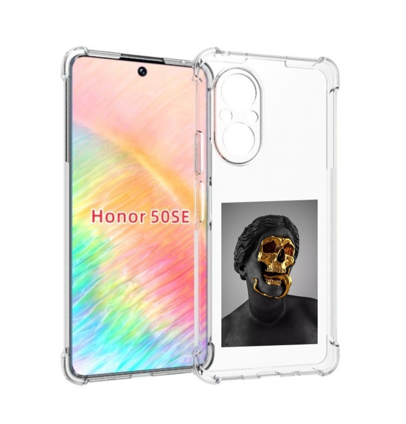 

Чехол бампер MyPads золотой череп в статуе для Honor 50 SE проти, Прозрачный, Tocco