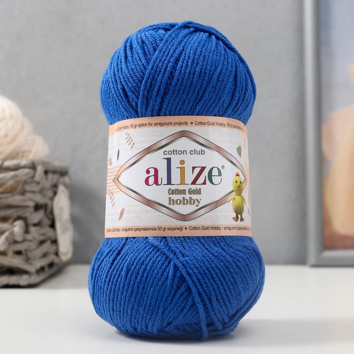 

ALIZE Пряжа "Cotton Gold Hobby" 55% хлопок, 45% акрил 165м/50гр (141 василёк)