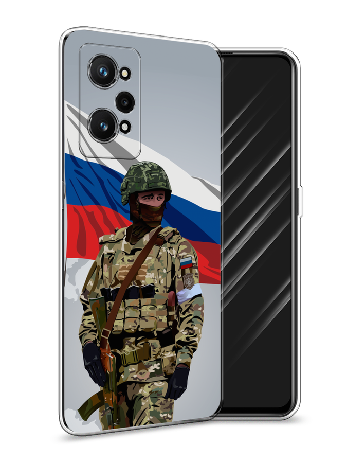 

Чехол Awog на Realme GT Neo 3T/Neo 2 "Солдат с флагом", Белый;синий;красный;зеленый, 257750-1