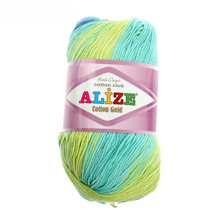 

ALIZE Пряжа "Cotton Gold Batik" 55% хлопок, 45% акрил, 330м/100гр (4146), Разноцветный