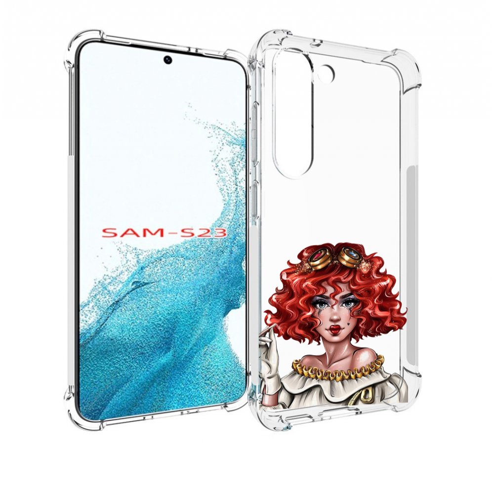 Чехол MyPads модель-в-сине-красных-очках женский для Samsung Galaxy S23