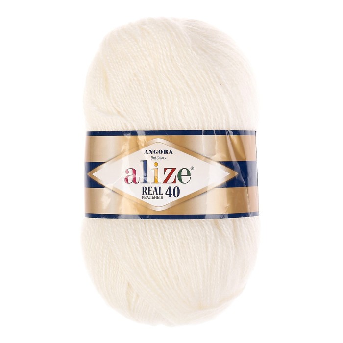 

ALIZE Пряжа "Angora real 40" 60% акрил, 40% шерсть 430м/100гр (450 жемчуж.), Белый