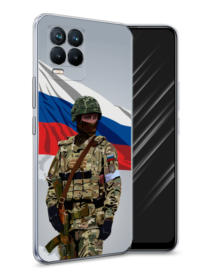 

Чехол Awog на Realme 8/8 Pro "Солдат с флагом", Белый;синий;красный;зеленый, 255550-1