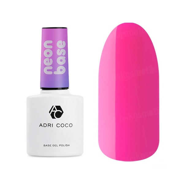 База ADRICOCO Neon base цветная №04 - цветущая малина, 8 мл камуфлирующая база adricoco la creme base 18 невинный розовый с шиммером 10 мл