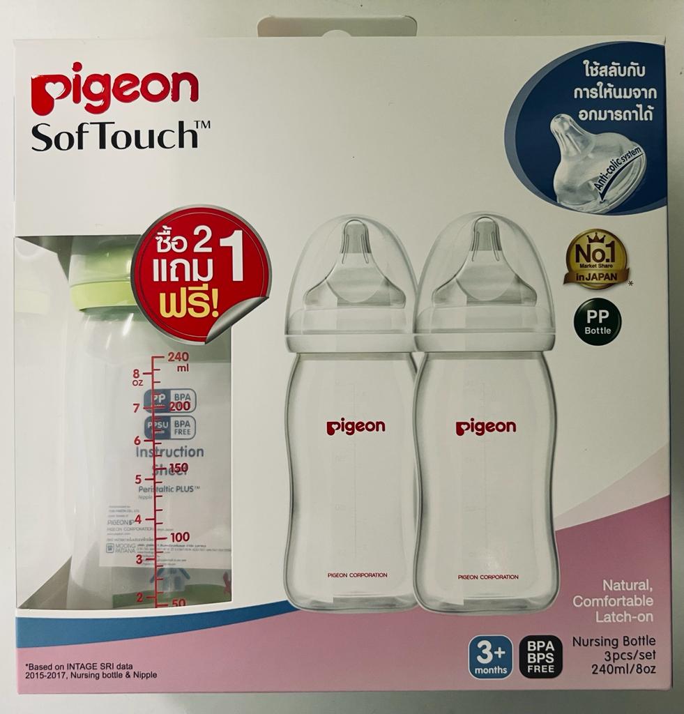 фото Набор бутылочек pigeon soft touch 240мл. 3шт.