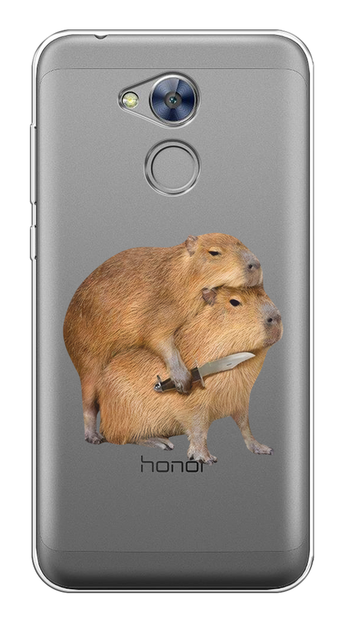 

Чехол на Honor 6A "Капибара с ножом", Бежевый, 63650-1