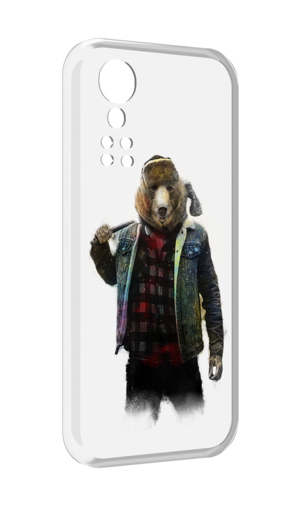 

Чехол MyPads медведь с топором для ZTE Axon 30 5G / Axon 30S, Прозрачный, Tocco
