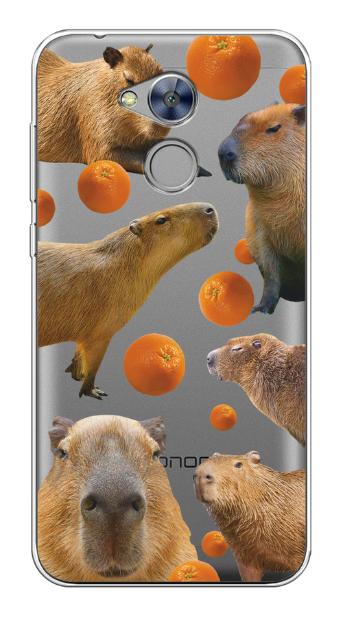 

Чехол на Honor 6A "Капибара и апельсины", Бежевый;оранжевый, 63650-1