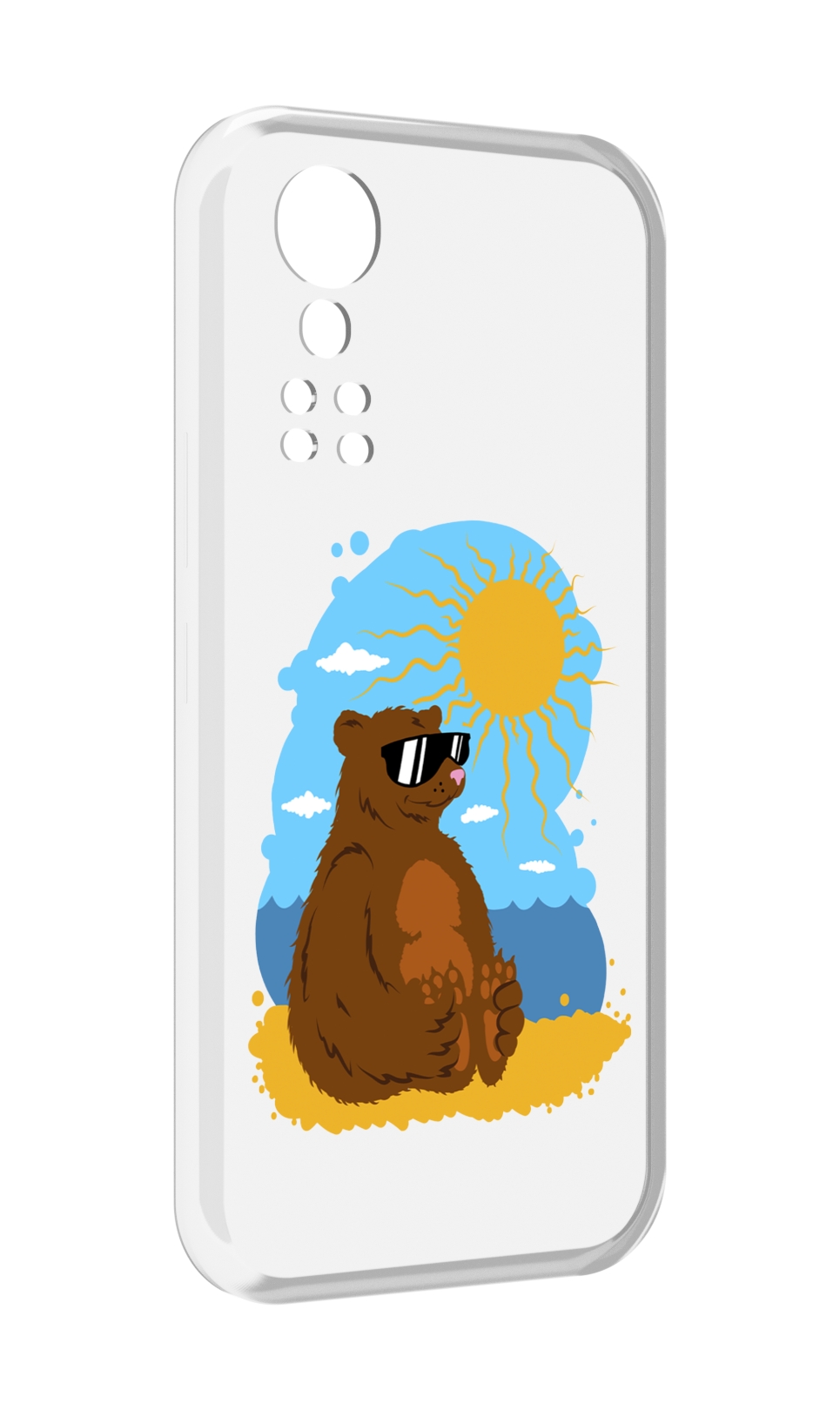 

Чехол MyPads медведь на чиле для ZTE Axon 30 5G / Axon 30S, Прозрачный, Tocco