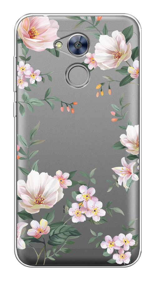 

Чехол на Honor 6A "Beautiful white flowers", Бежевый;зеленый, 63650-1