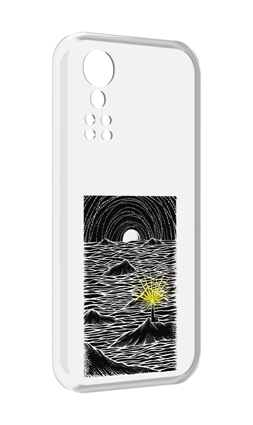 

Чехол MyPads маяк в черно белом море для ZTE Axon 30 5G / Axon 30S, Прозрачный, Tocco
