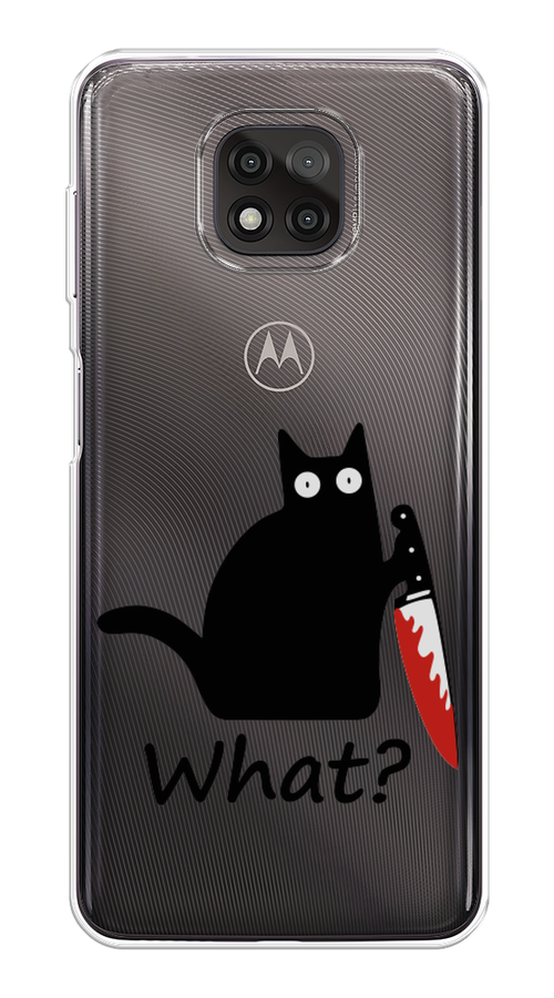 

Чехол на Motorola Moto G Power 2021 "Котик с ножом", Черный;красный, 242750-6