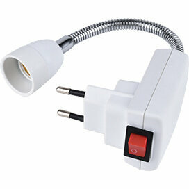 

Ecola base Переходник вилка-патрон E14 гибкий 150мм c выключателем Белый