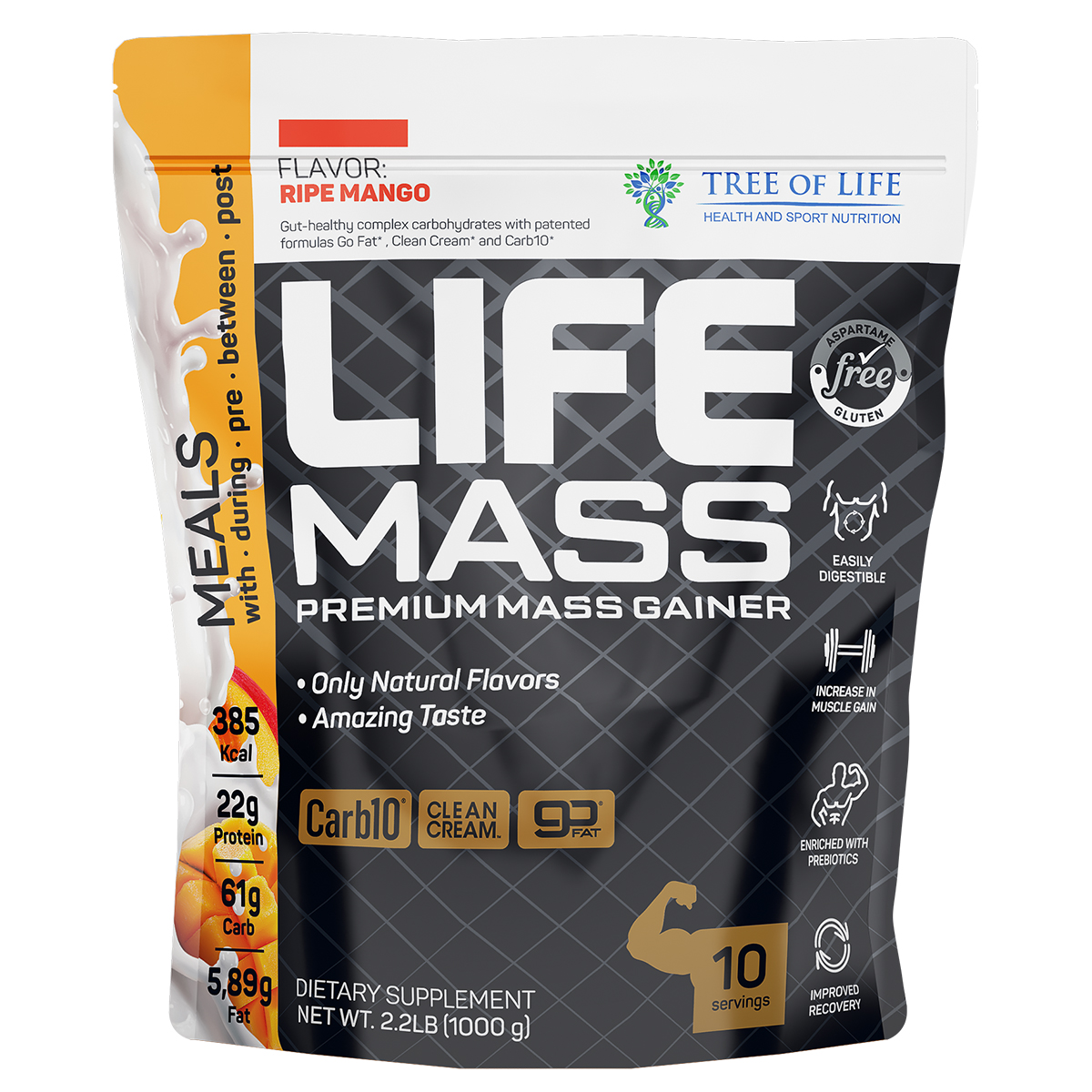 Гейнер Tree of Life Life MASS 2.2LB манго 10 порций