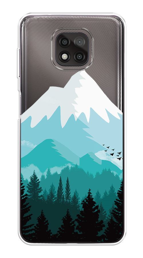 

Чехол на Motorola Moto G Power 2021 "Синяя снежная гора", Белый;голубой, 242750-2