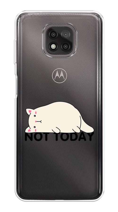 

Чехол на Motorola Moto G Power 2021 "Cat not today", Белый;розовый;черный, 242750-1