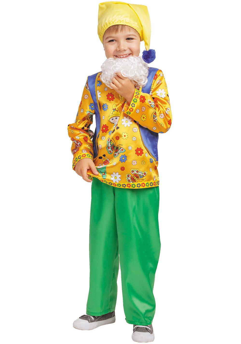 Карнавальный костюм Batik 1008 к-18 Гном Кузьма, желтый, зеленый, 146 карнавальный костюм бока гном цв зеленый р 104
