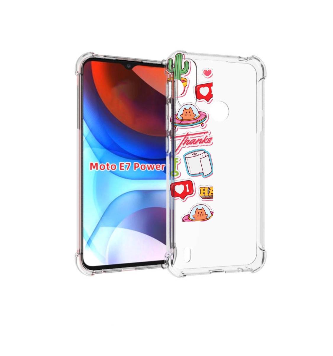 

Чехол MyPads милые-стикеры-корги для Motorola Moto E7 Power, Прозрачный, Tocco