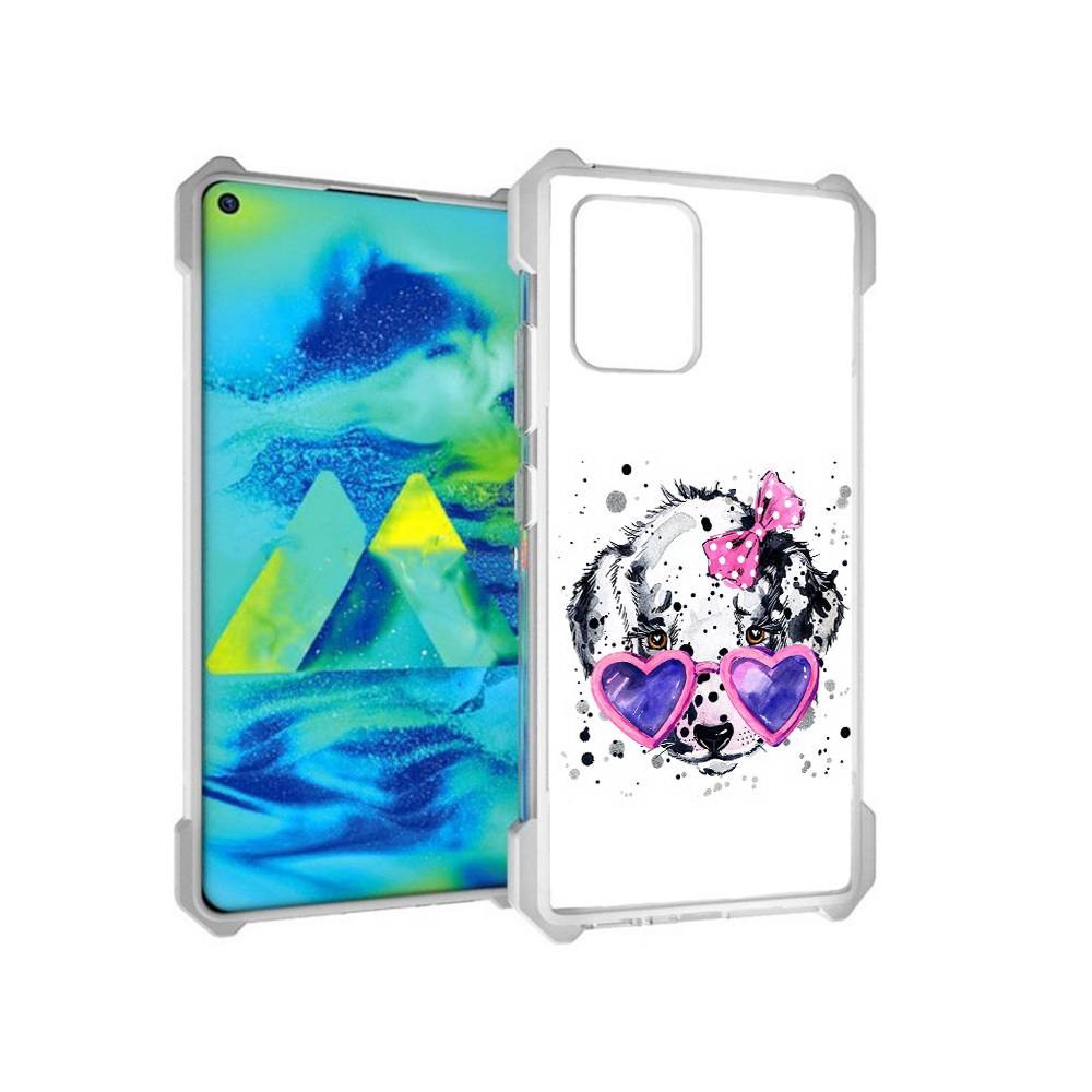 

Чехол MyPads Tocco для Samsung Galaxy S10 Lite долматинец в очках (PT143840.502.337), Прозрачный, Tocco