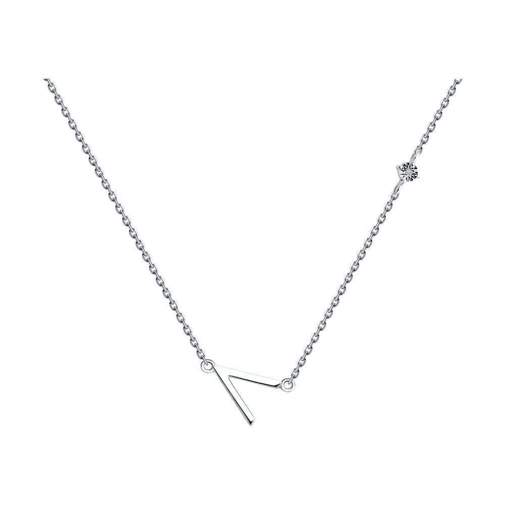 

Колье из серебра 40 см SOKOLOV 87070024, бриллиант, 87070024