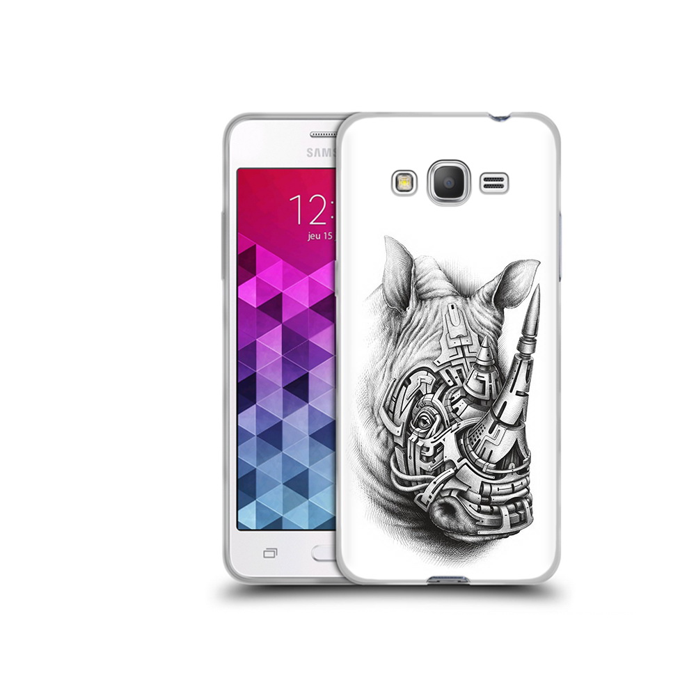 

Чехол MyPads Tocco для Samsung Galaxy Grand Prime стальной носорог, Прозрачный, Tocco