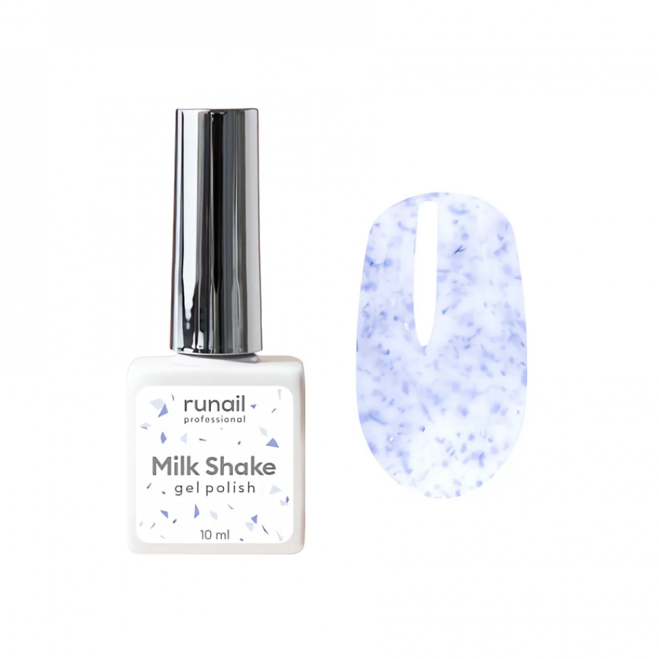 Купить Гель-лак для ногтей ruNail Milk Shake №8544 молочный с фиолетовой поталью 10 мл, RuNail Professional, белый; фиолетовый