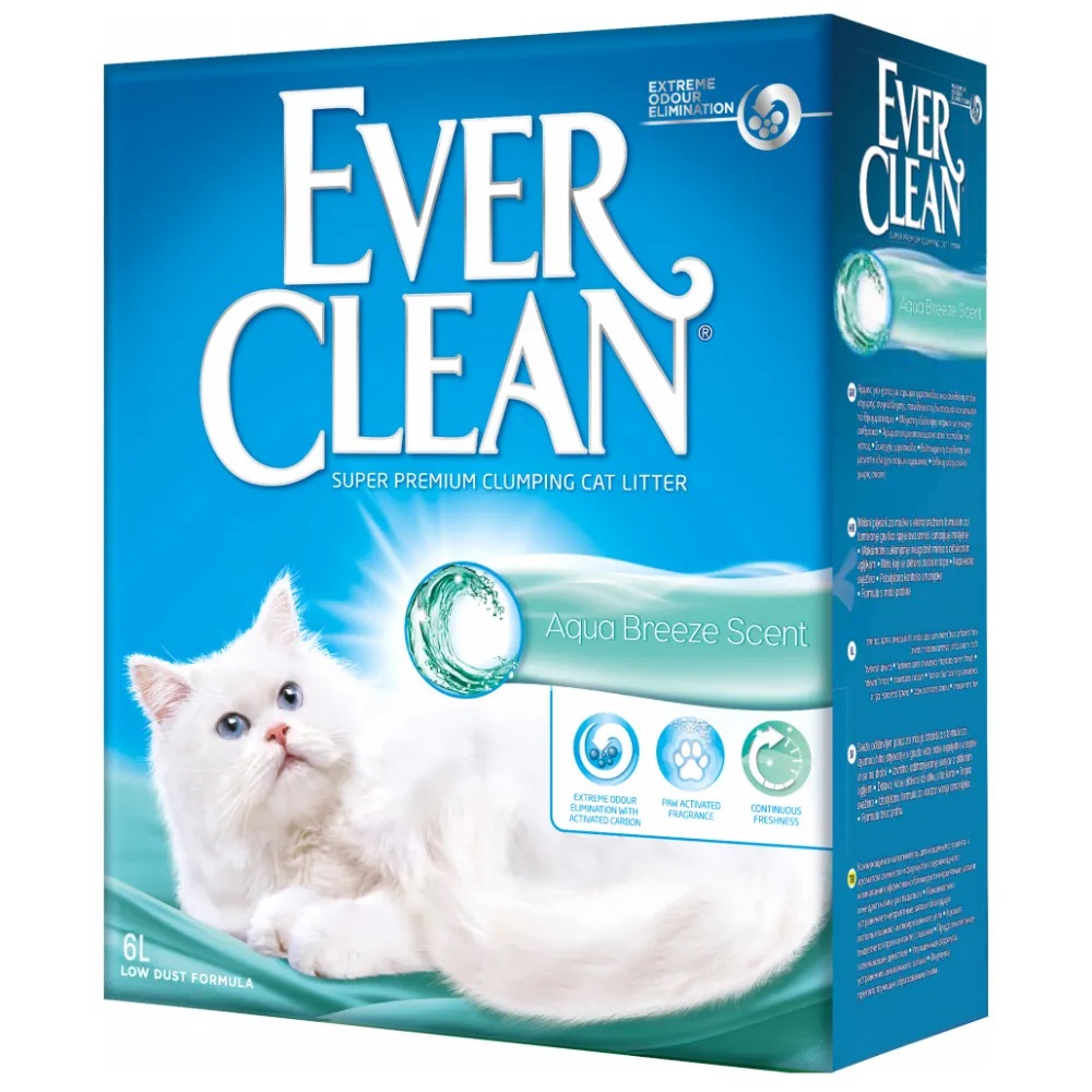 Комкующийся наполнитель Ever Clean Aqua Breeze глиняный, морской бриз, 6 л