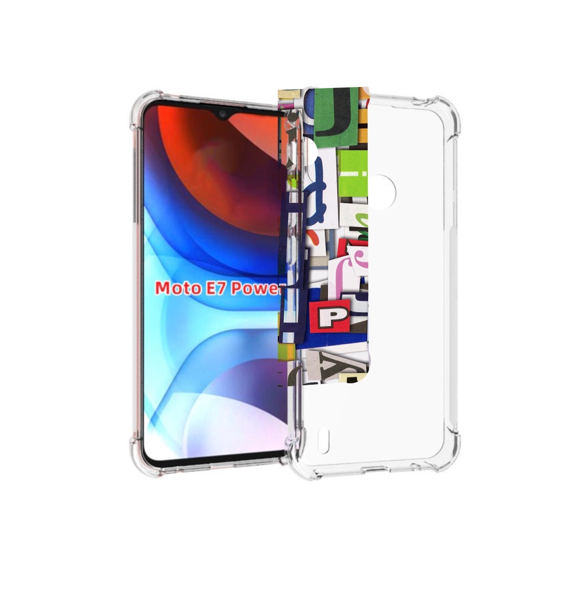 

Чехол MyPads ломанные-буквы для Motorola Moto E7 Power, Прозрачный, Tocco