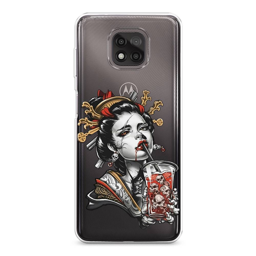 

Чехол на Motorola Moto G Power 2021 "Опасная гейша", Красный;черный;серый, 242750-4
