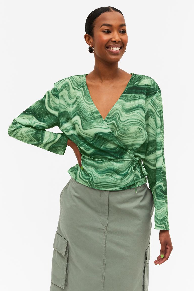 Блуза женская Monki 1147633010 зеленая XL (доставка из-за рубежа)