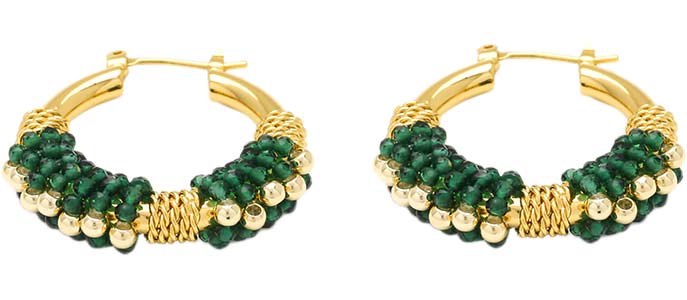 

Серьги из латуни Nouvelle mode J659002E, малахит, J659002E