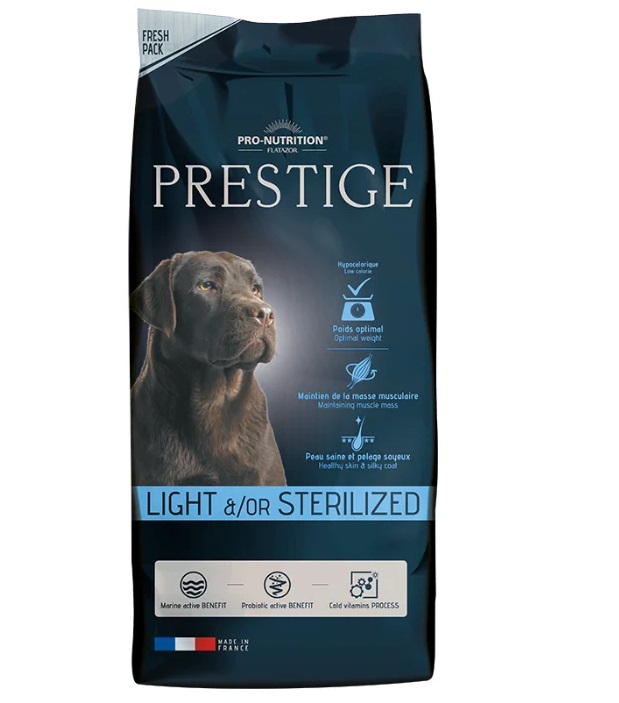 Сухой корм для собак Flatazor Prestige Light/Sterilised, птица, злаки, 15кг