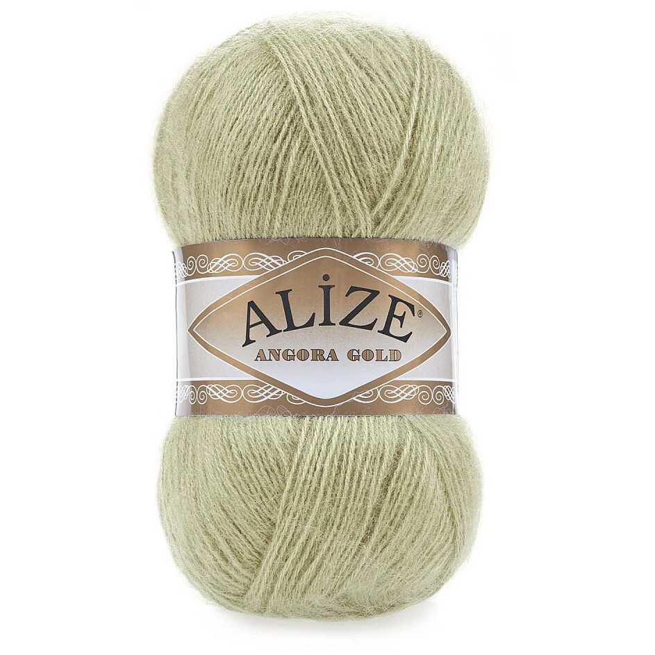 

ALIZE Пряжа "Angora Gold" 20% шерсть, 80% акрил 550м/100гр (267 паст.зел), Зеленый