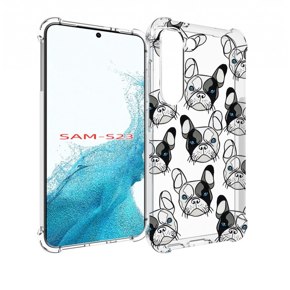 

Чехол MyPads мини-собачки-черно-белый для Samsung Galaxy S23, Прозрачный, Tocco