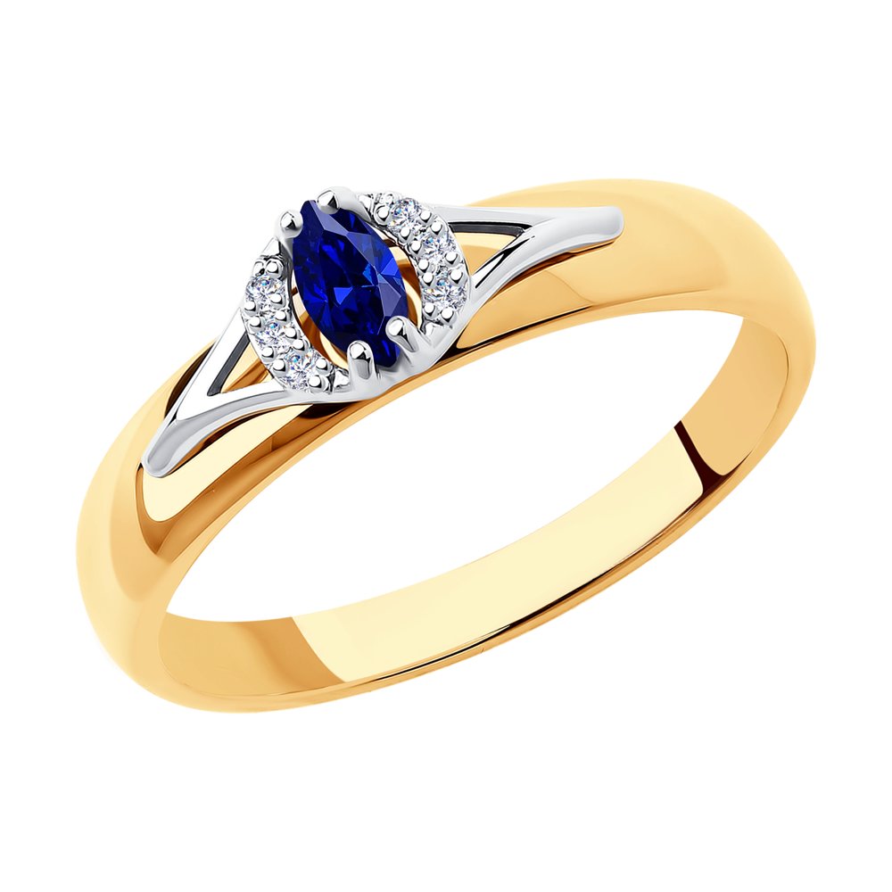 

Кольцо из золота р.  SOKOLOV Diamonds 2010982, бриллиант\сапфир, 2010982