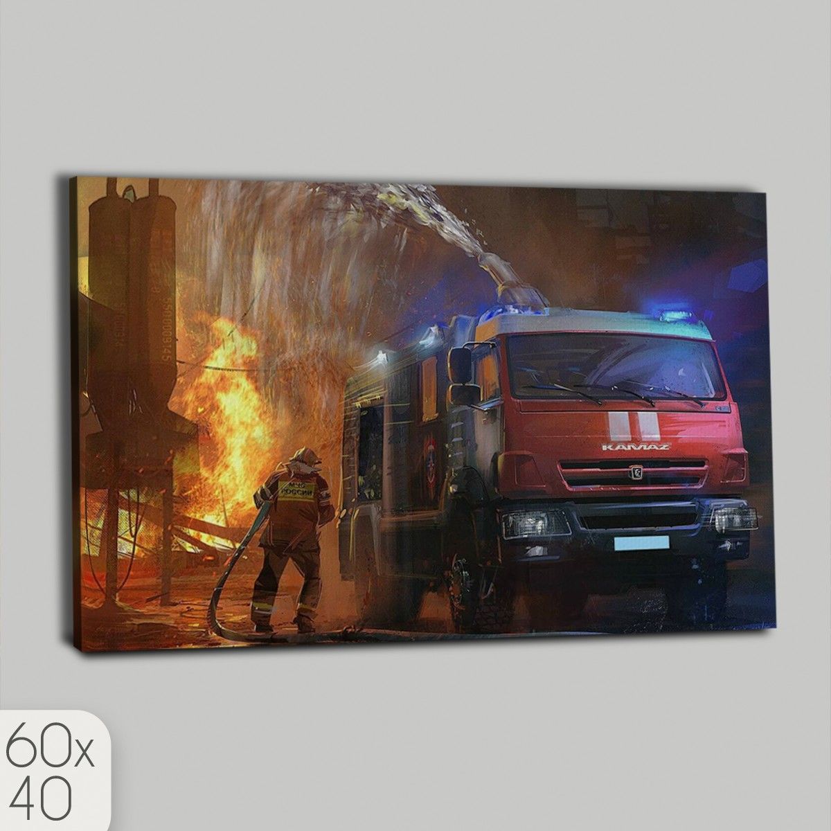 Картина интерьерная на холсте МЧС Пожарники- 1654