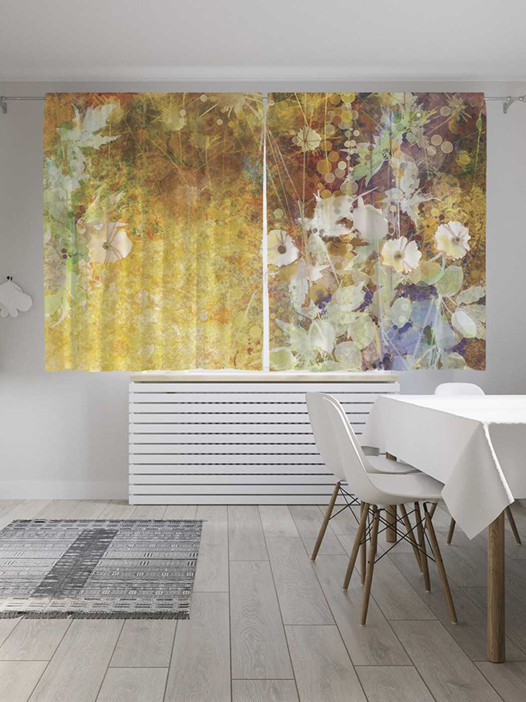 

Классические шторы JoyArty "Цветочное обличье", серия Oxford DeLux, 2 полотна 145x180 см, Цветочное обличье