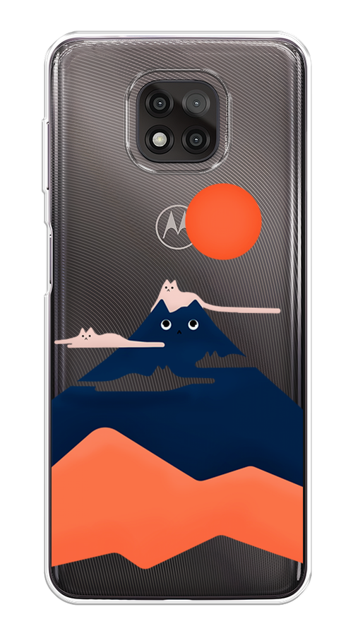 

Чехол на Motorola Moto G Power 2021 "Кот-гора", Черный;оранжевый, 242750-4
