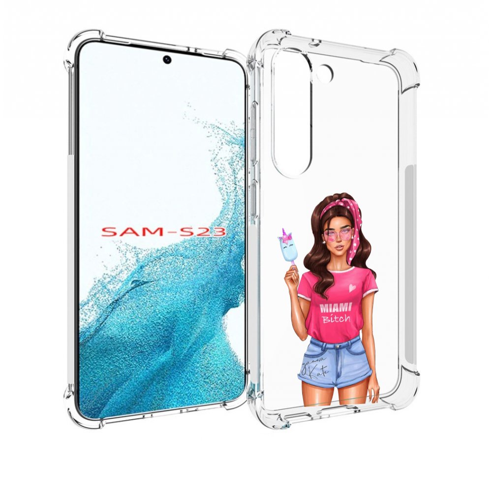 

Чехол MyPads майами-битч женский для Samsung Galaxy S23, Прозрачный, Tocco