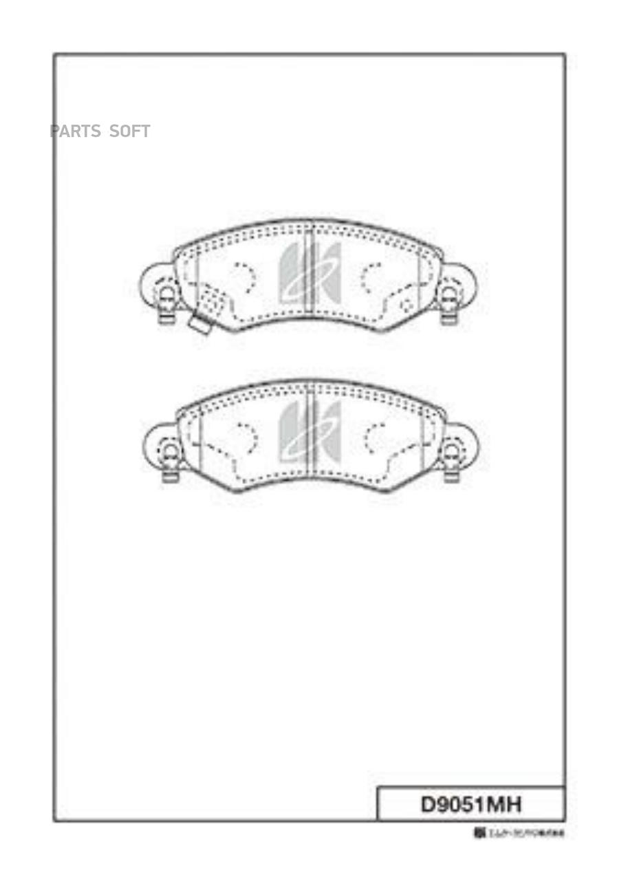 

Тормозные колодки Kashiyama дисковые с антискрипной пластиной D9051MH