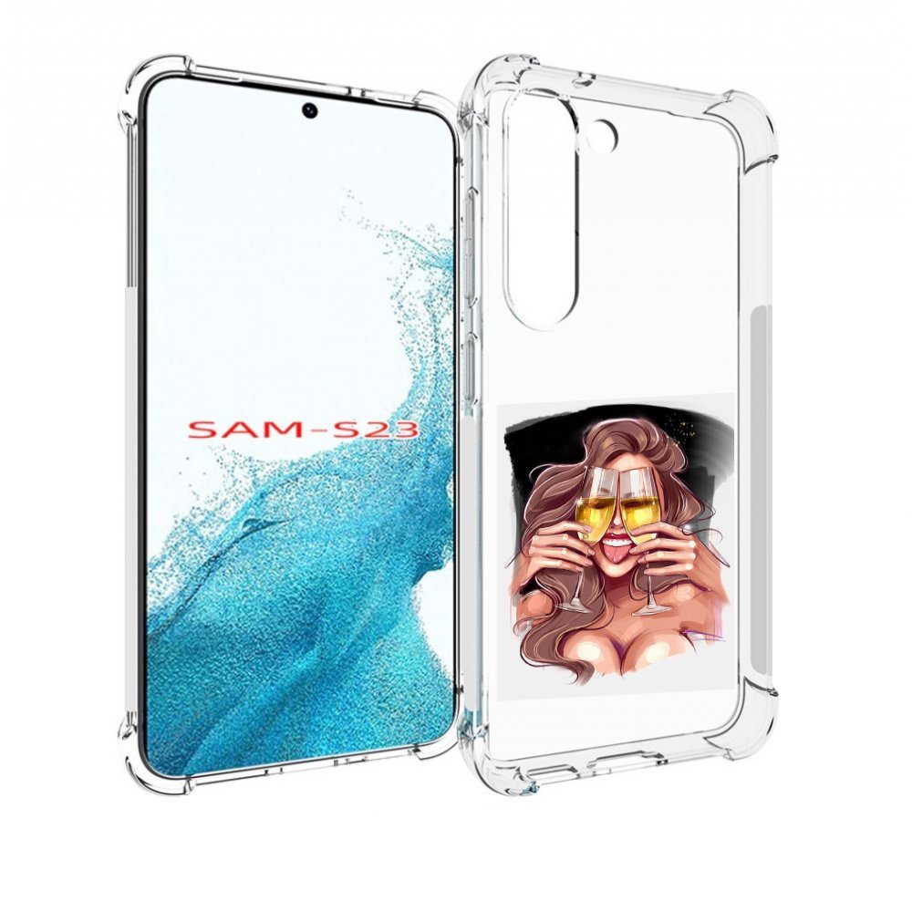 

Чехол MyPads любительница-шампанского-модель женский для Samsung Galaxy S23, Прозрачный, Tocco