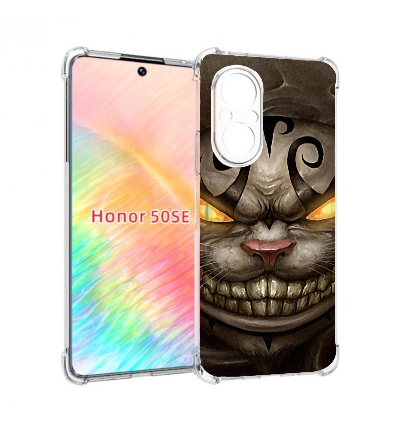

Чехол бампер MyPads злой котик с желтыми глазами для Honor 50 SE, Прозрачный, Tocco