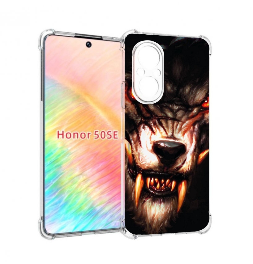 

Чехол бампер MyPads злой голодный волк мужской для Honor 50 SE п, Прозрачный, Tocco