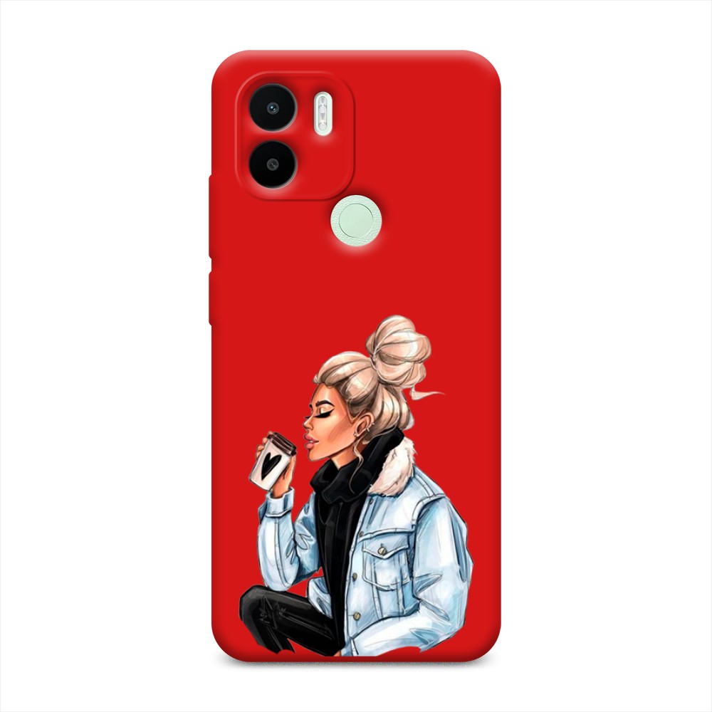 

Чехол Awog на Redmi A1+/A2+ "Cute girl", Бежевый;черный;голубой, 316753-1