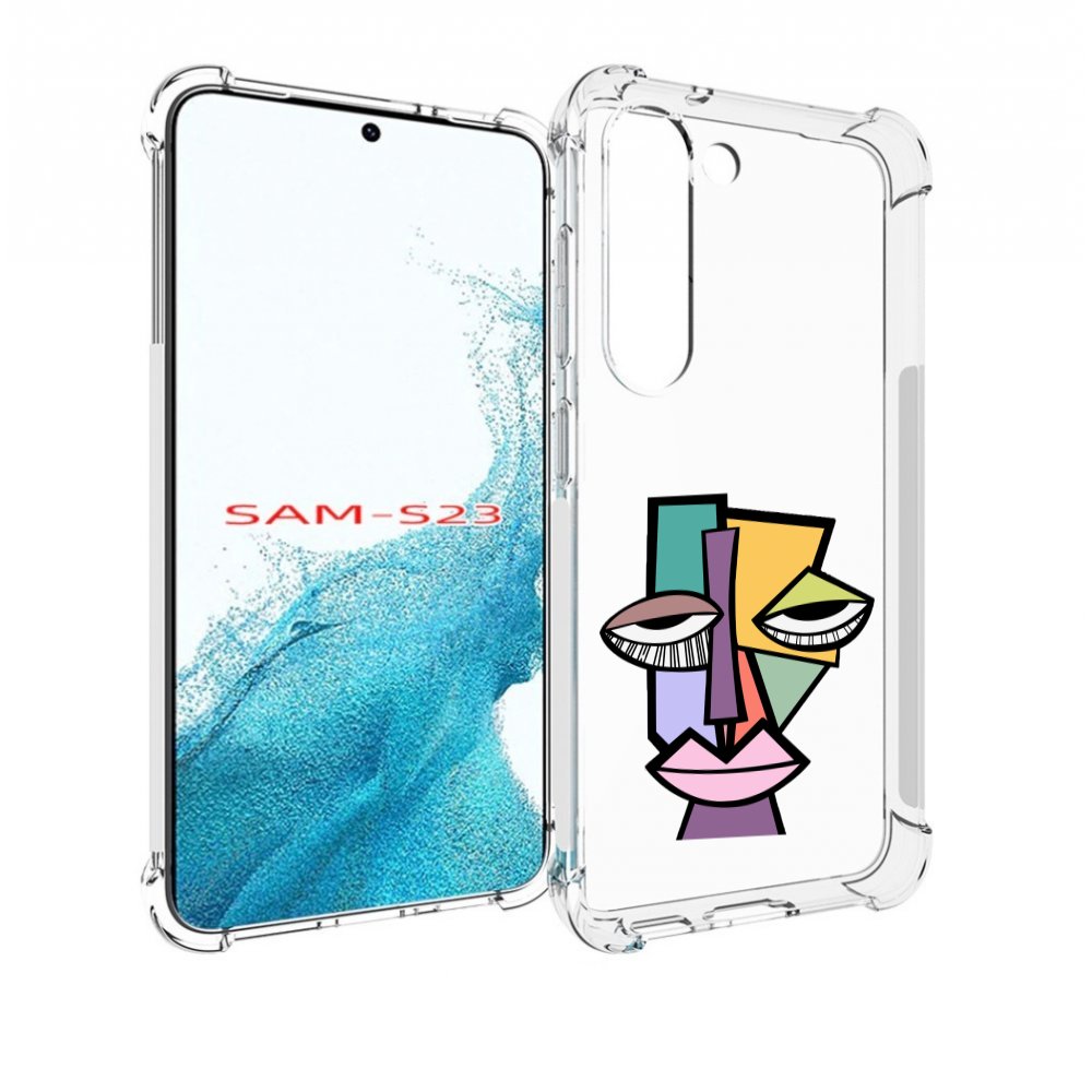 

Чехол MyPads лицо из квадратиков с глазами женский для Samsung Galaxy S23, Прозрачный, Tocco