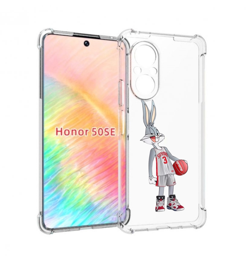 

Чехол бампер MyPads заяц-баскетболист женский для Honor 50 SE пр, Прозрачный, Tocco