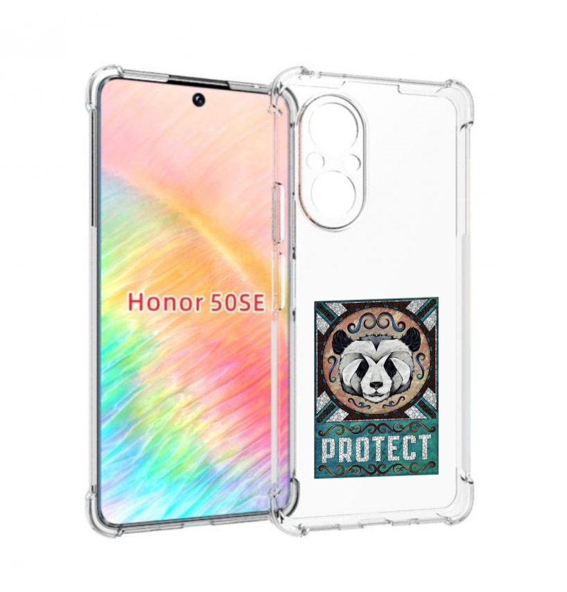 Чехол бампер MyPads защита панды для Honor 50 SE противоударный